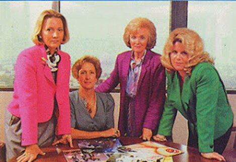 The 'Washington Wives' Pam Howar, Susan Baker, Sally Nevius en Tipper Gore van de PMRC bijeen